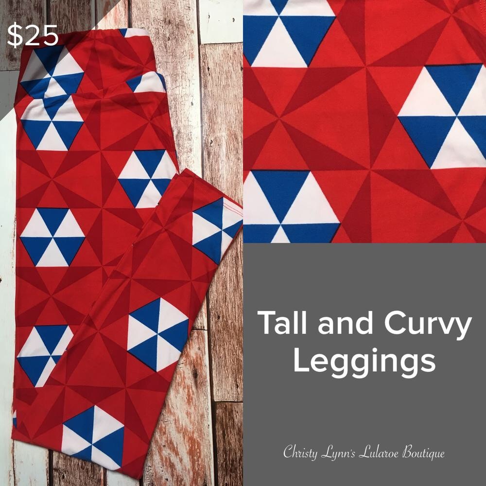 Lularoe tc Leggings red white & blue